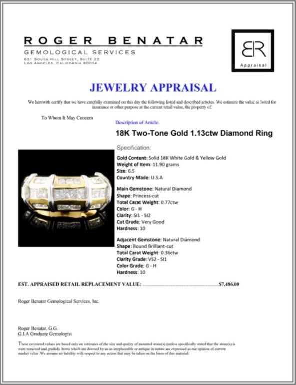 18K TT Gold 1.13ctw Diamond Ring