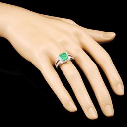 18K Gold 2.17ct Emerald & 0.57ctw Diamond Ring