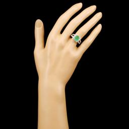 18K Gold 2.17ct Emerald & 0.57ctw Diamond Ring