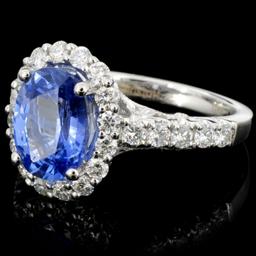 18K Gold 2.14ct Sapphire & 0.68ct Diamond Ring