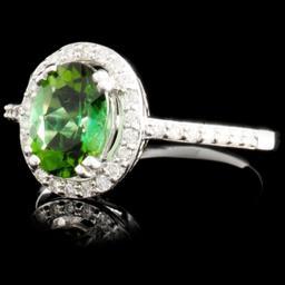 14K Gold 1.24ct Tourmaline & 0.37ctw Diamond Ring