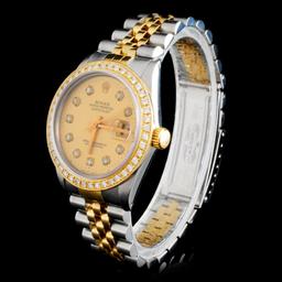 Rolex DateJust  YG/SS Diamond 36mm Watch