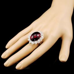 18K Gold 25.37ct Rubellite & 1.60ctw Diamond Ring