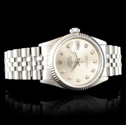 Rolex DateJust SS Diamond 36MM Wristwatch