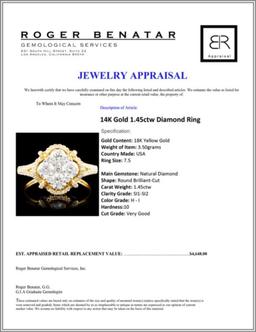14K Gold 1.45ctw Diamond Ring