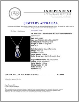 18k White Gold 4.09ct Tanzanite & 2.50ctw Diamond