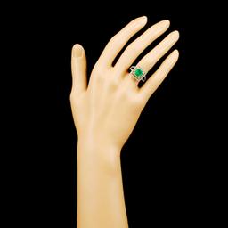 18K Gold 1.15ctw Emerald & 0.86ctw Diamond Ring