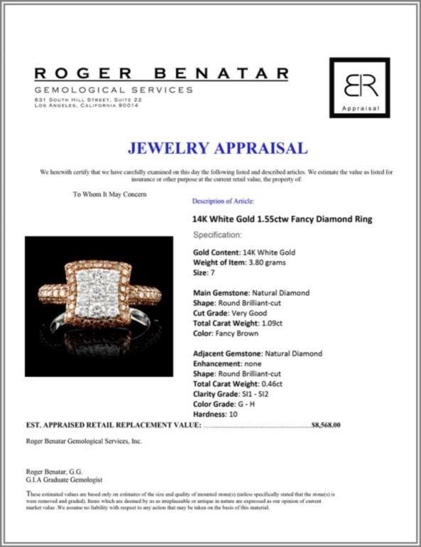 14K Gold 1.55ctw Fancy Diamond Ring