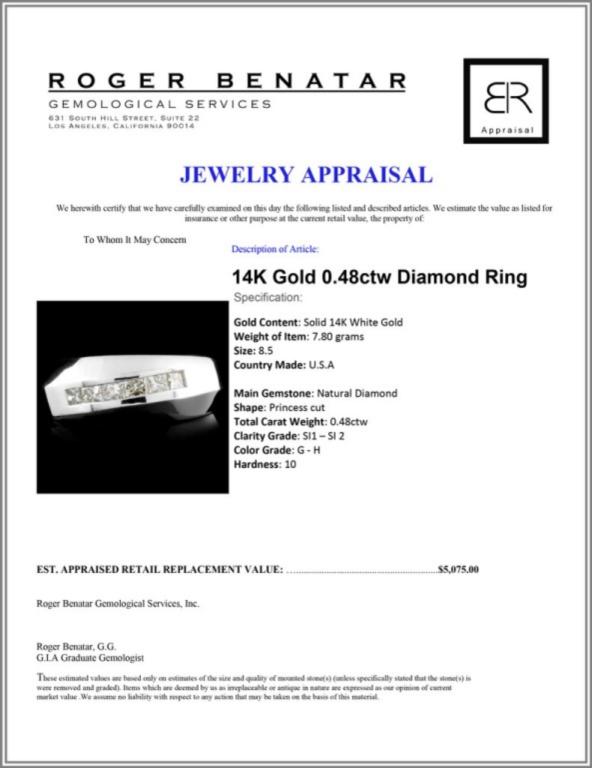 14K Gold 0.48ctw Diamond Ring