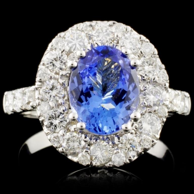 14K Gold 1.83ct Tanzanite & 1.49ctw Diamond Ring