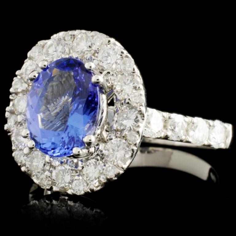 14K Gold 1.83ct Tanzanite & 1.49ctw Diamond Ring