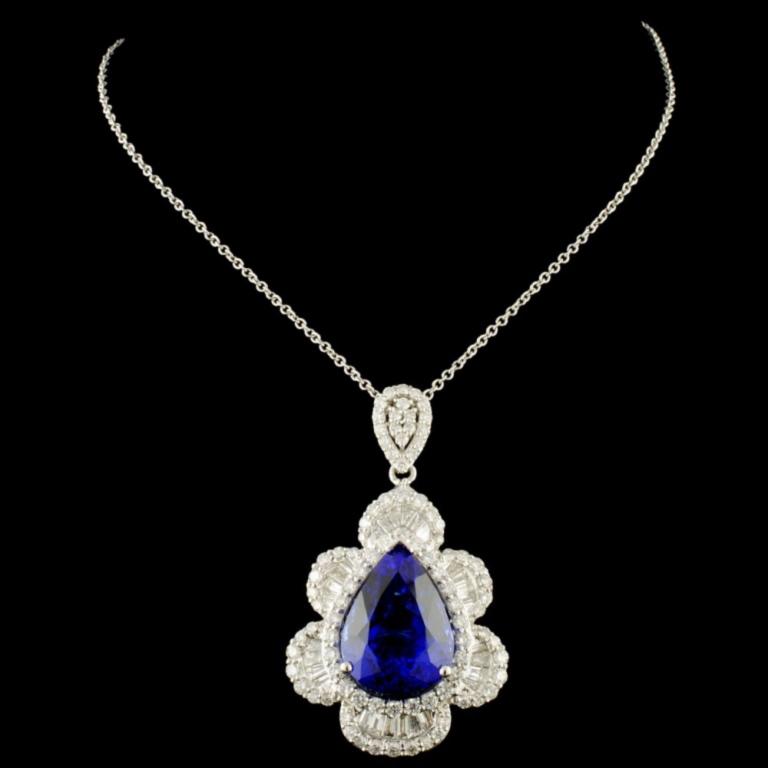 18K Gold 12.07ct Tanzanite & 2.56ctw Diamond Penda