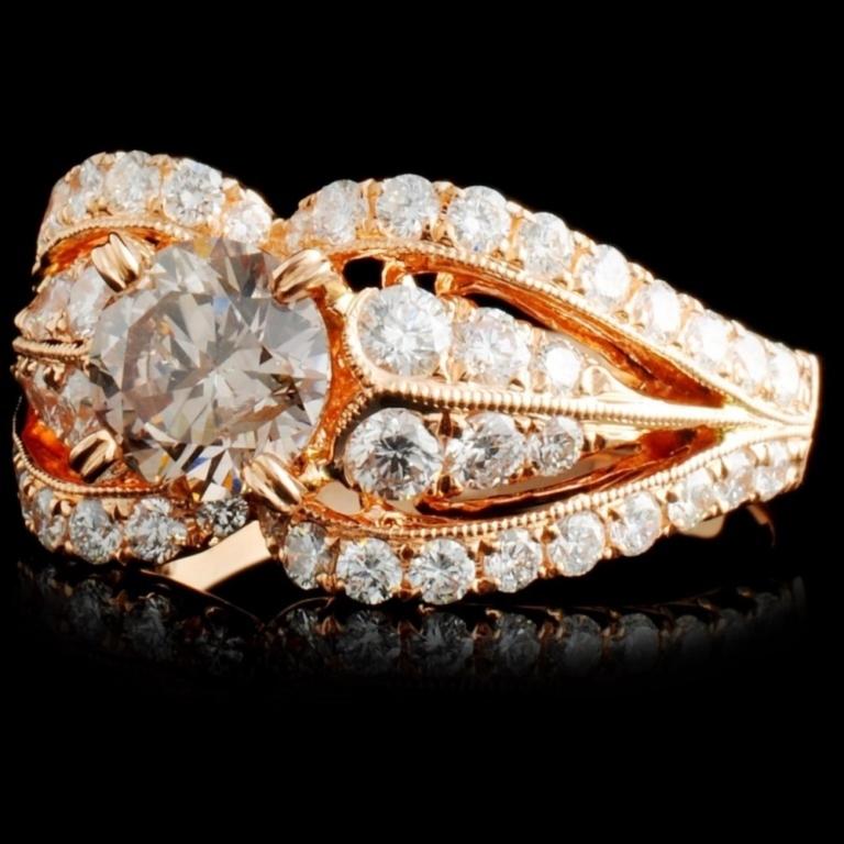 18K Gold 2.20ctw Fancy Color Diamond Ring