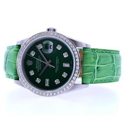 Rolex DateJust Diamond Lizard Green 36MM Watch
