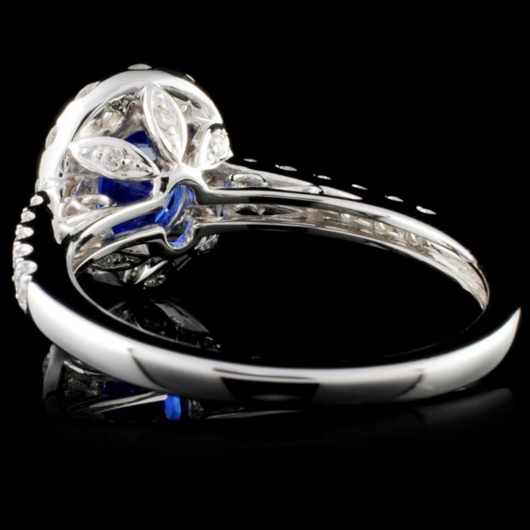 18K Gold 1.29ct Sapphire & 0.79ct Diamond Ring