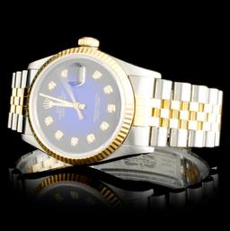 Rolex Two-Tone 36MM DateJust Diamond Wristwatch