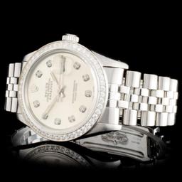 Rolex SS DateJust 36mm Diamond Wristwatch