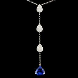 18K Gold 4.25ct Tanzanite & 1.00ctw Diamond Neckla