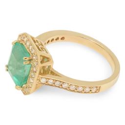 14K Gold 3.00ct Emerald & 0.50ct Diamond Ring