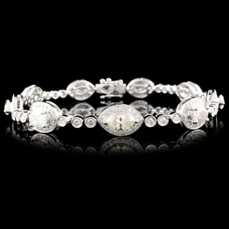 18K Gold 5.29ctw Diamond Bracelet