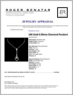 18K Gold 0.9ctw Diamond Pendant