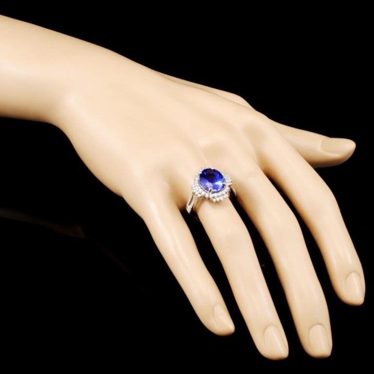 18K Gold 5.03ct Tanzanite & 0.52ctw Diamond Ring