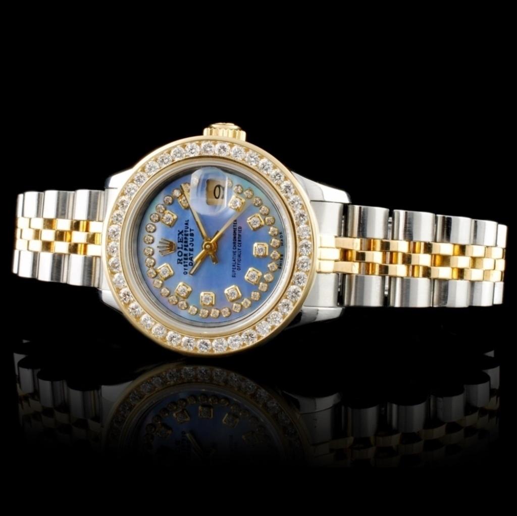 Rolex DateJust 18K/SS Diamond Ladies Watch