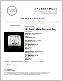 14K Gold 1.42ctw Diamond Ring