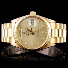 Rolex 18K DayDate Men's Diamond Wristwatch