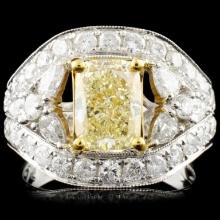 18K Gold 3.84ctw Fancy Colored Diamond Ring