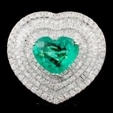 18K Gold 4.20ct Emerald & 3.18ctw Diamond Ring
