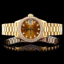 Rolex 18K YG Ladies Diamond Wristwatch