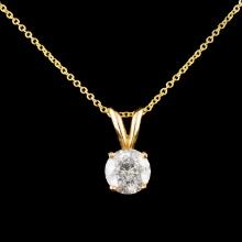14K Gold 1.01ctw Diamond Pendant