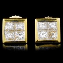 18K Gold 1.12ctw Diamond Earrings