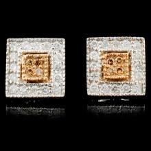 14K Gold 0.45ctw Fancy Diamond Earrings