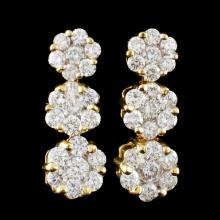 18K Yellow Gold 1.95ctw Diamond Earrings