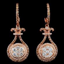 14K Gold 1.81ctw Fancy Diamond Earrings