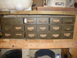 18 drawer metal parts cabinet: bolts, bolts & more bolts