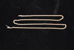 14k Gold Rope Chain Necklace