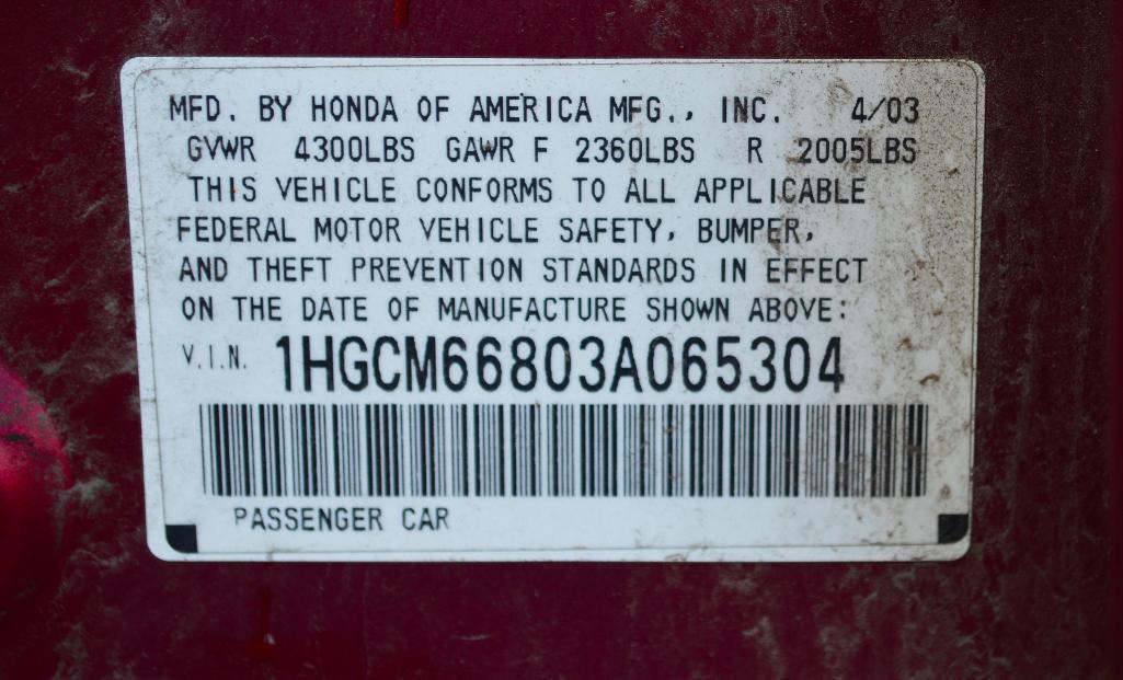 2003 Honda Accord Ex Navigation