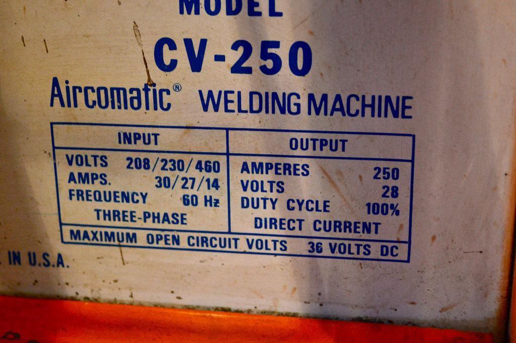 Airco Mig Welder Model Cv250208-230-460 W/ Remote Feeder