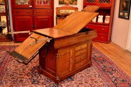 Perfection Chair Co. Outstanding 1890's Solid Oak Adjustable Doctors Exam Table