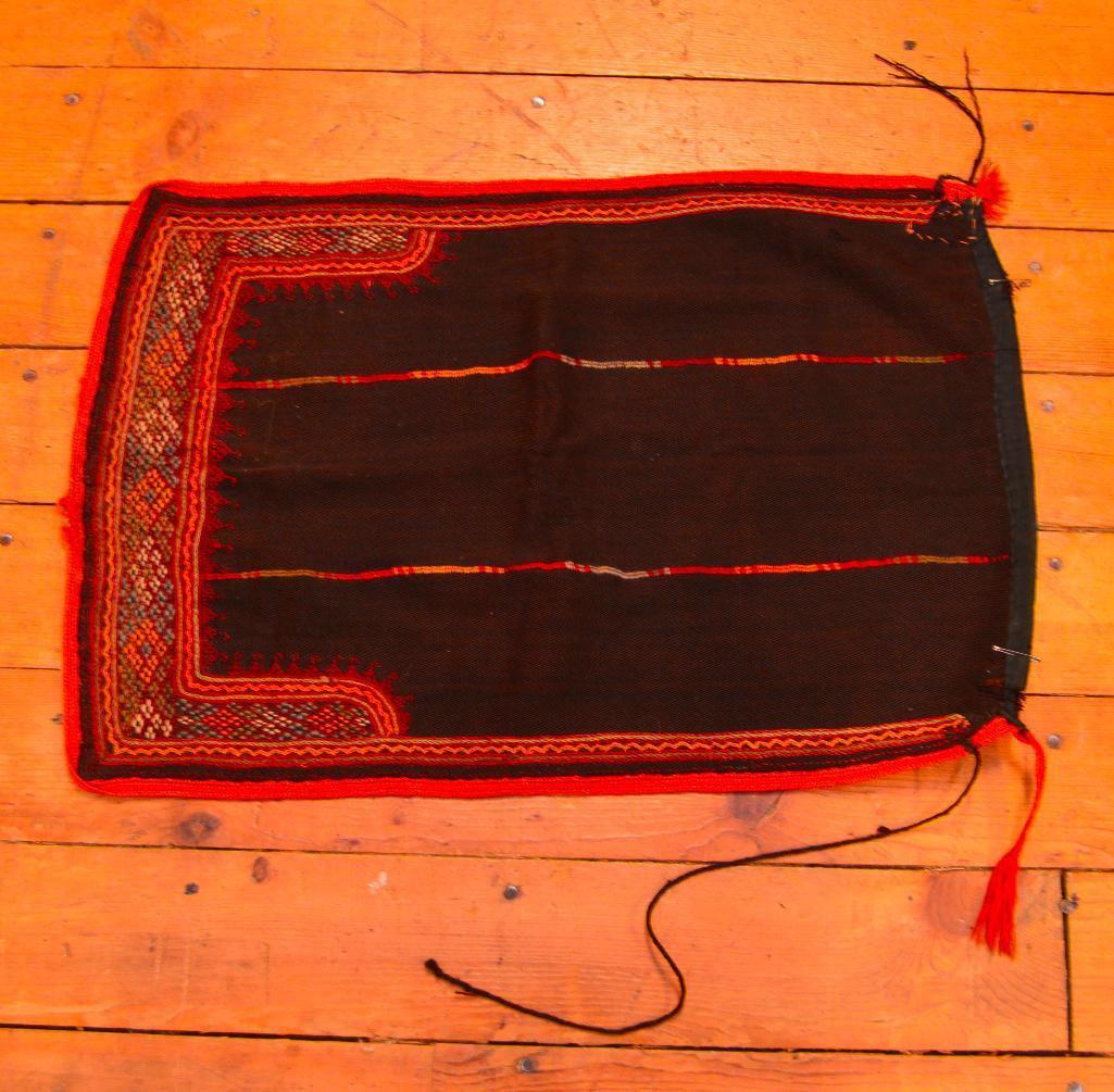 Moroccan Hand Made Wool Saddle Bag, 1'8" X 2'6", See Photos For Detail And Condition