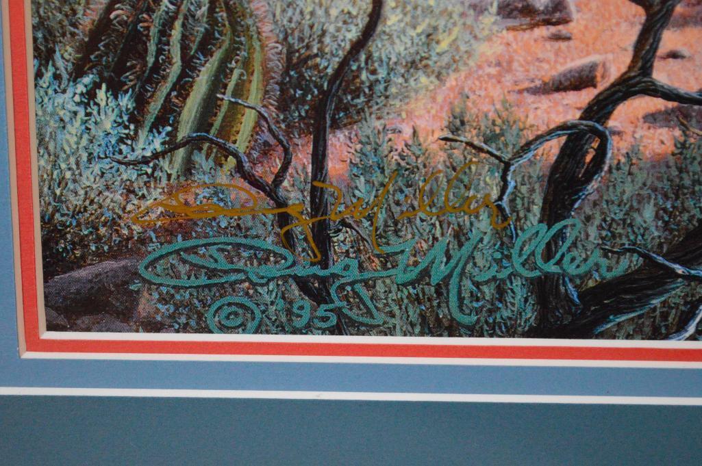 Doug Miller "saguaro Scout" Signed Print #163/750 Framed & Matted Under Glass