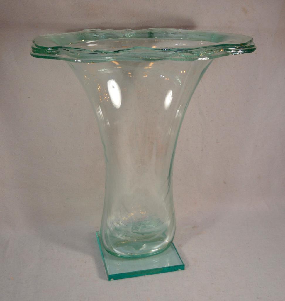 Tony Evans(american 1942-2009) 23-1/2" Decorative Glass Art Vase