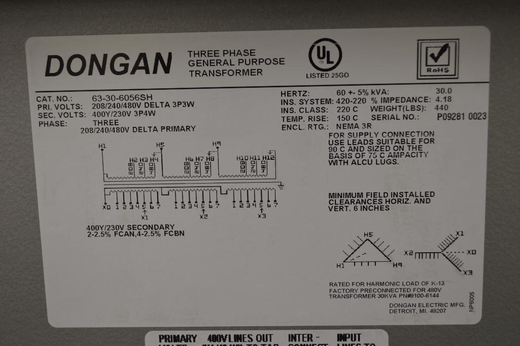 Dongan Transformer 3-phase General Purpose Step Down Transformer