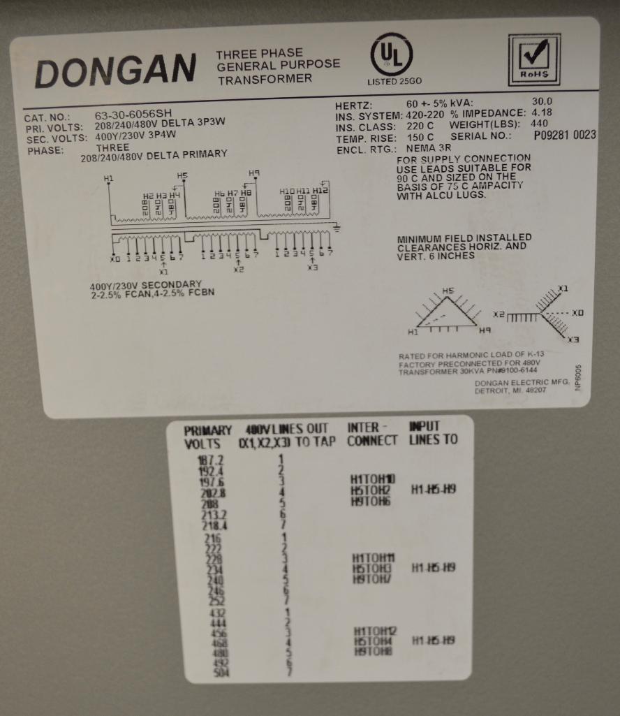 Dongan Transformer 3-phase General Purpose Step Down Transformer