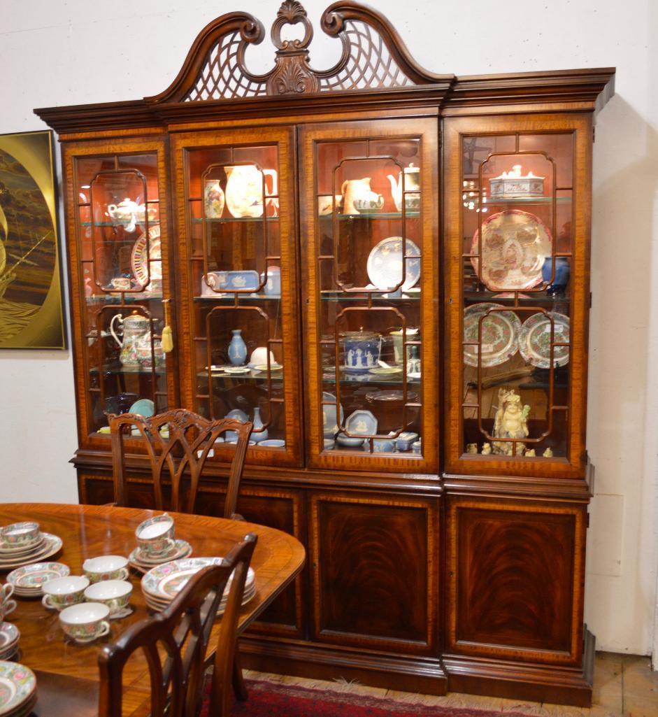 Drexel Heirloom Illuminated China Cabinet, Glass Shelves