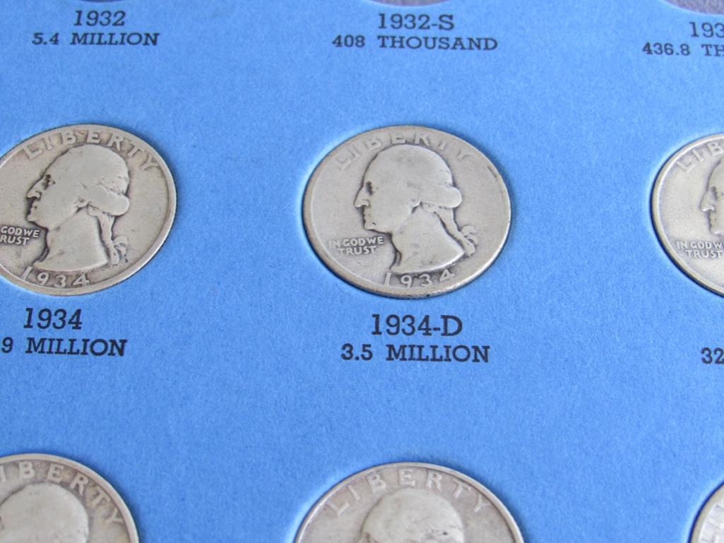 Partial Whitman Coin Folder 1 & 2 Washington Head Quarters including 1934, 36 D, 38S, 40D, 43, 43 S