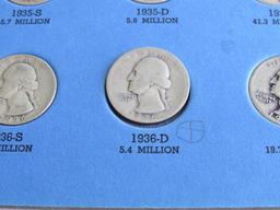 Partial Whitman Coin Folder 1 & 2 Washington Head Quarters including 1934, 36 D, 38S, 40D, 43, 43 S